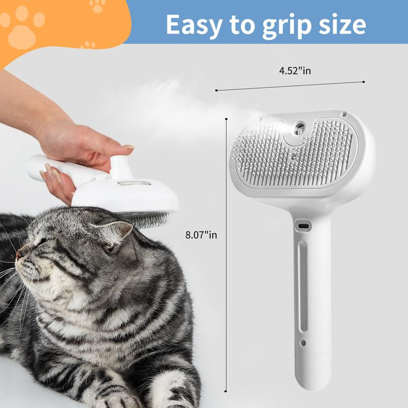 Pet Spray Hair Removal Comb, 1-Piece Pet Hair Brush, Pet Hair Cleaning Brush with Shedding Button, Cat Brush, Dog Brush, Cat and Dog Beauty and Massage Comb, Pet Supplies