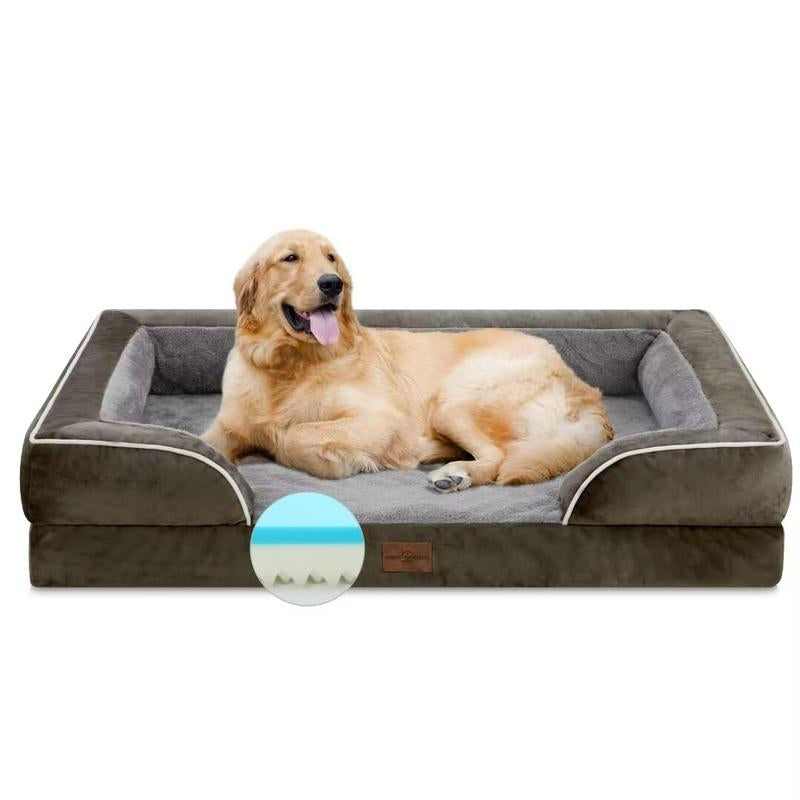 Large Dog Beds Waterproof Orthopedic Foam Dog Beds for Large Dogs Sofa Comfy Pet Bed with Washable Removable Cover & Non-Slip Bottom