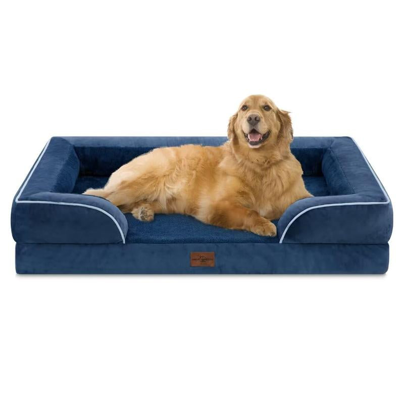Large Dog Beds Waterproof Orthopedic Foam Dog Beds for Large Dogs Sofa Comfy Pet Bed with Washable Removable Cover & Non-Slip Bottom
