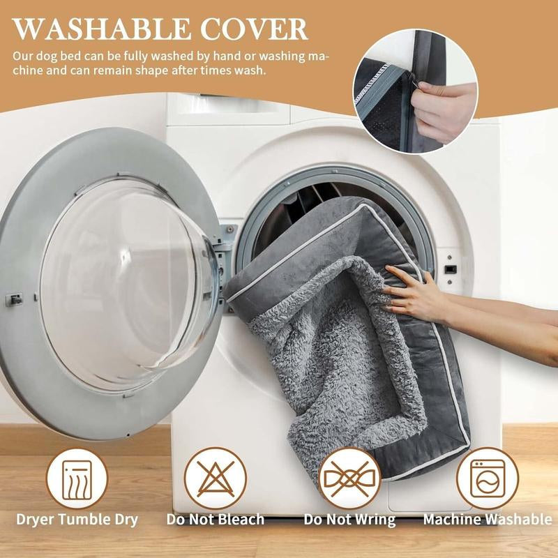 Large Dog Beds Waterproof Orthopedic Foam Dog Beds for Large Dogs Sofa Comfy Pet Bed with Washable Removable Cover & Non-Slip Bottom