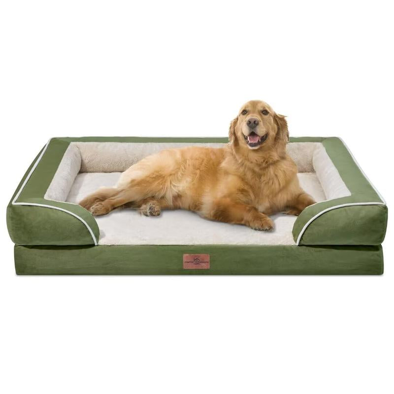 Large Dog Beds Waterproof Orthopedic Foam Dog Beds for Large Dogs Sofa Comfy Pet Bed with Washable Removable Cover & Non-Slip Bottom