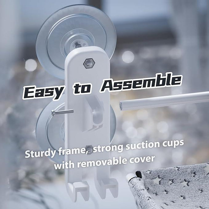 【Cat Window Perch】For Large Cats,Glow in the Dark,Hammock with Hook Design Double-Sided Fabric Cover, Foldable Window Seat,Sunbathing