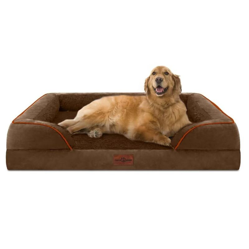 Large Dog Beds Waterproof Orthopedic Foam Dog Beds for Large Dogs Sofa Comfy Pet Bed with Washable Removable Cover & Non-Slip Bottom