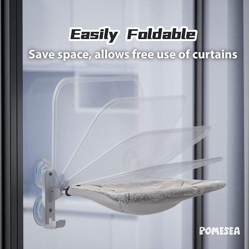 【Cat Window Perch】For Large Cats,Glow in the Dark,Hammock with Hook Design Double-Sided Fabric Cover, Foldable Window Seat,Sunbathing