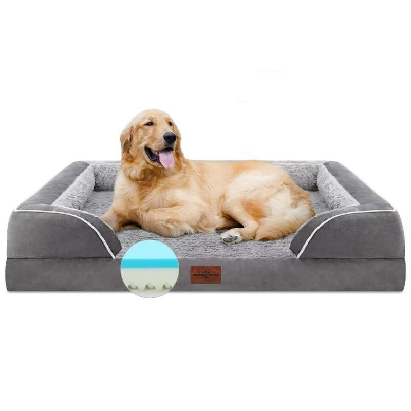 Large Dog Beds Waterproof Orthopedic Foam Dog Beds for Large Dogs Sofa Comfy Pet Bed with Washable Removable Cover & Non-Slip Bottom