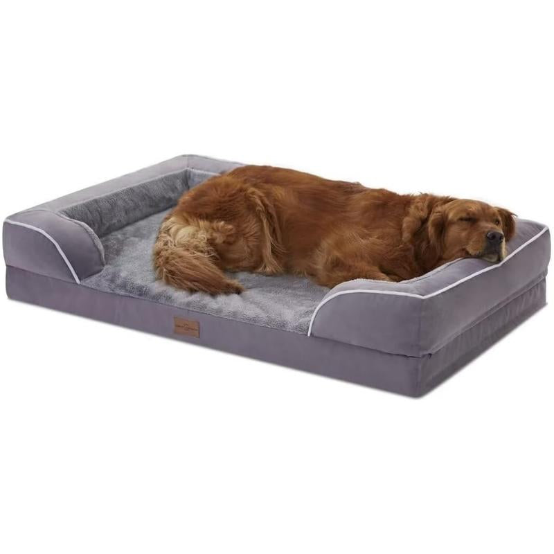 Large Dog Beds Waterproof Orthopedic Foam Dog Beds for Large Dogs Sofa Comfy Pet Bed with Washable Removable Cover & Non-Slip Bottom