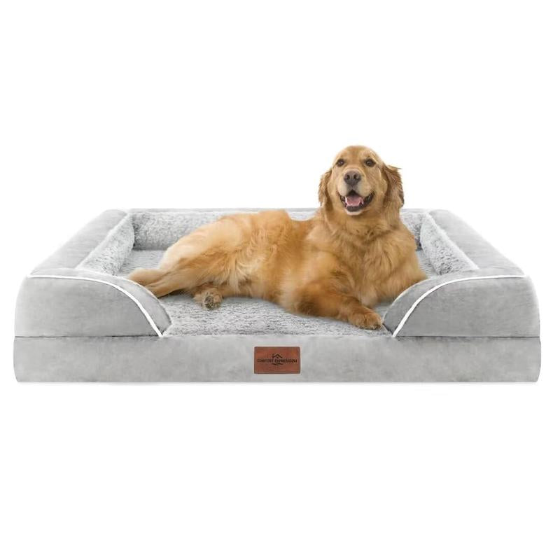 Large Dog Beds Waterproof Orthopedic Foam Dog Beds for Large Dogs Sofa Comfy Pet Bed with Washable Removable Cover & Non-Slip Bottom