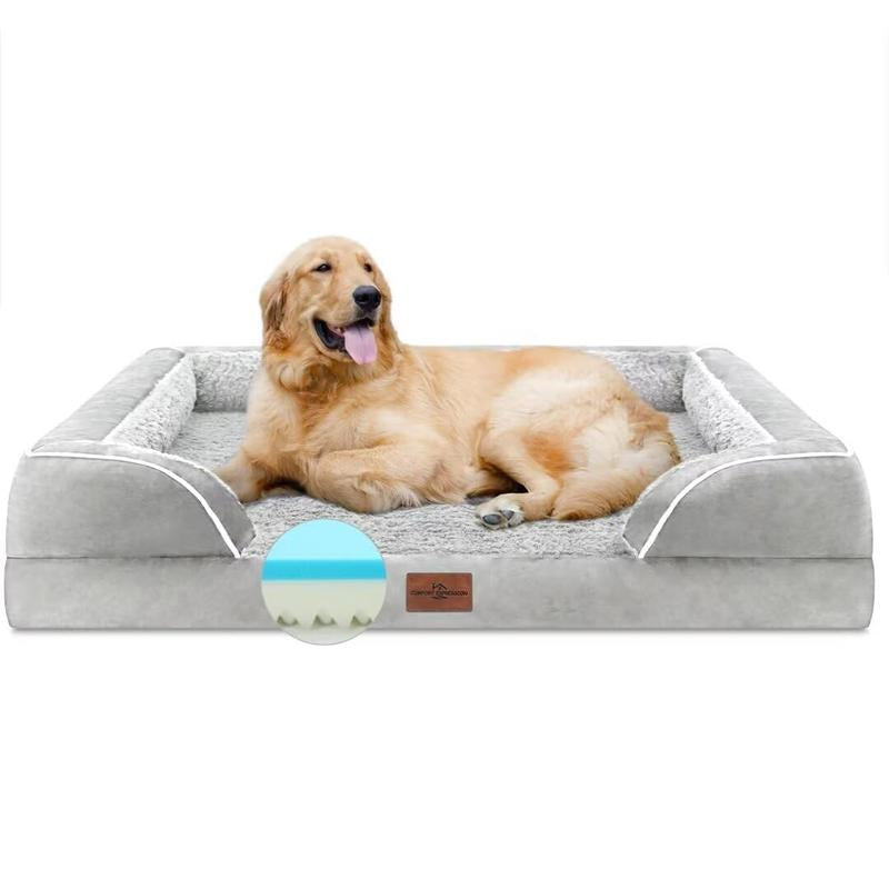 Large Dog Beds Waterproof Orthopedic Foam Dog Beds for Large Dogs Sofa Comfy Pet Bed with Washable Removable Cover & Non-Slip Bottom