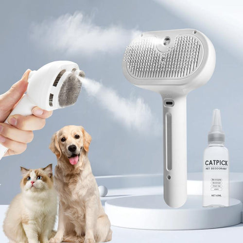 Pet Spray Hair Removal Comb, 1-Piece Pet Hair Brush, Pet Hair Cleaning Brush with Shedding Button, Cat Brush, Dog Brush, Cat and Dog Beauty and Massage Comb, Pet Supplies
