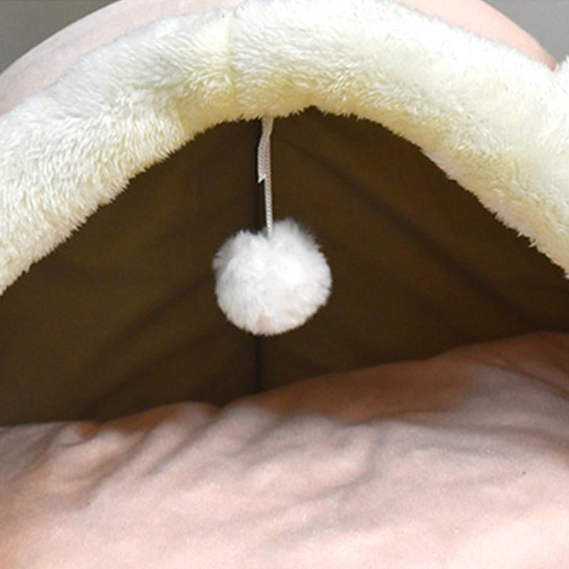 Cartoon Animals Ear Design Thermal Pets Bed, Soft & Warm Fleece Cat Cave Bed for Indoor, Pets House for Daily Use, Comfortable Cute Cat Furniture, Pet Products, Cat Stuff, Gift Ideas