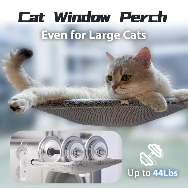 【Cat Window Perch】For Large Cats,Glow in the Dark,Hammock with Hook Design Double-Sided Fabric Cover, Foldable Window Seat,Sunbathing