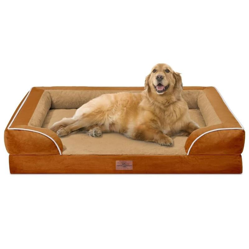Large Dog Beds Waterproof Orthopedic Foam Dog Beds for Large Dogs Sofa Comfy Pet Bed with Washable Removable Cover & Non-Slip Bottom
