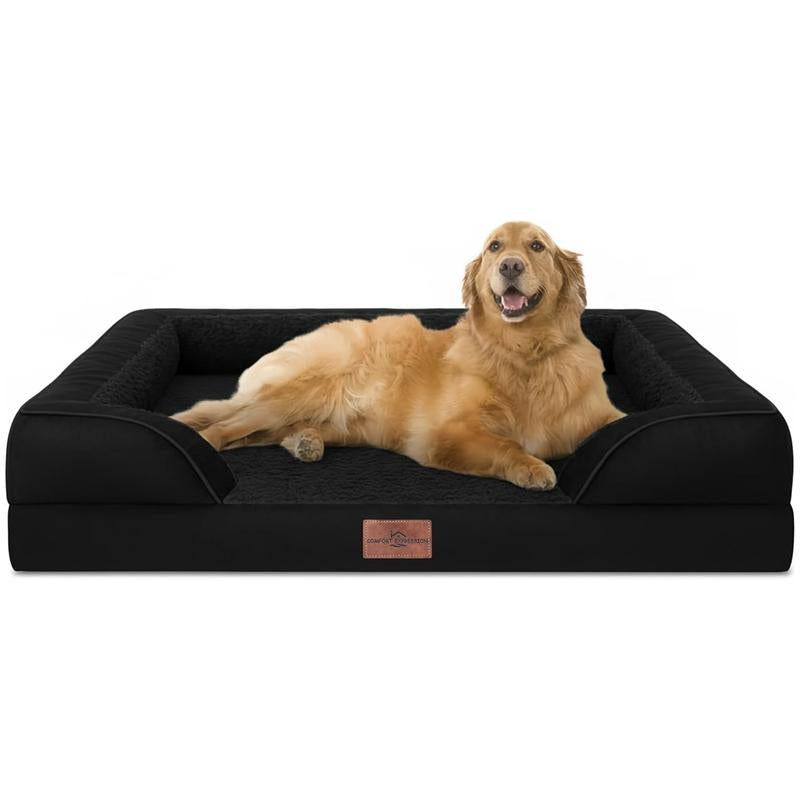 Large Dog Beds Waterproof Orthopedic Foam Dog Beds for Large Dogs Sofa Comfy Pet Bed with Washable Removable Cover & Non-Slip Bottom