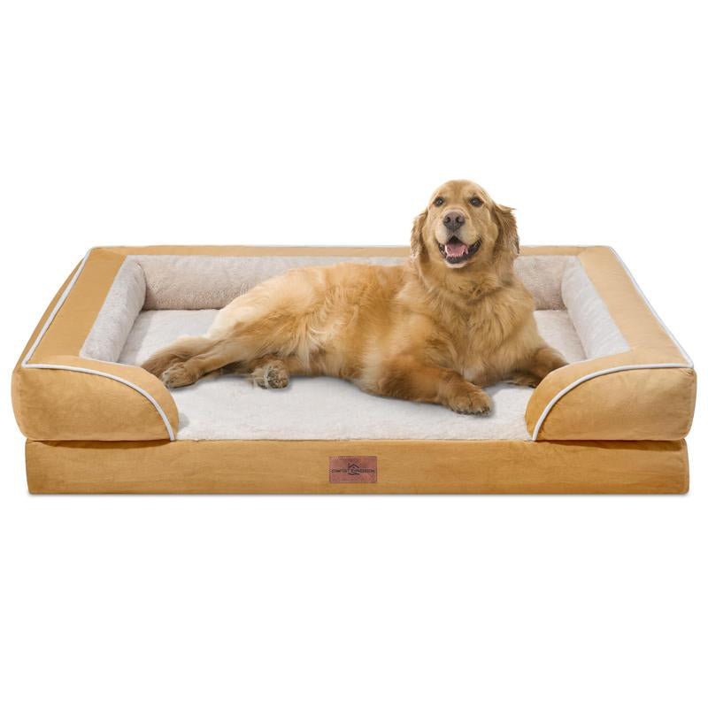 Large Dog Beds Waterproof Orthopedic Foam Dog Beds for Large Dogs Sofa Comfy Pet Bed with Washable Removable Cover & Non-Slip Bottom