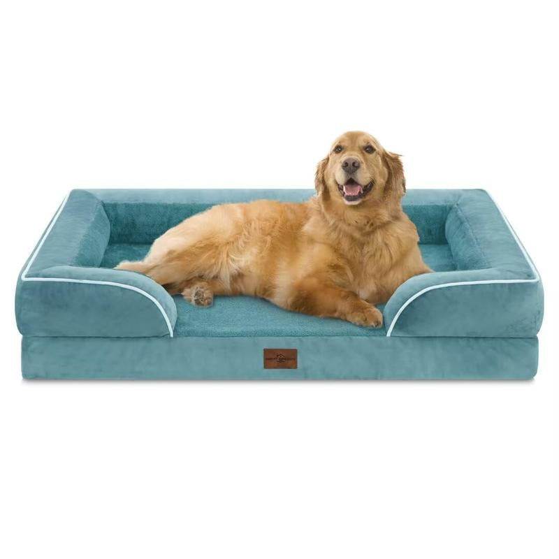 Large Dog Beds Waterproof Orthopedic Foam Dog Beds for Large Dogs Sofa Comfy Pet Bed with Washable Removable Cover & Non-Slip Bottom