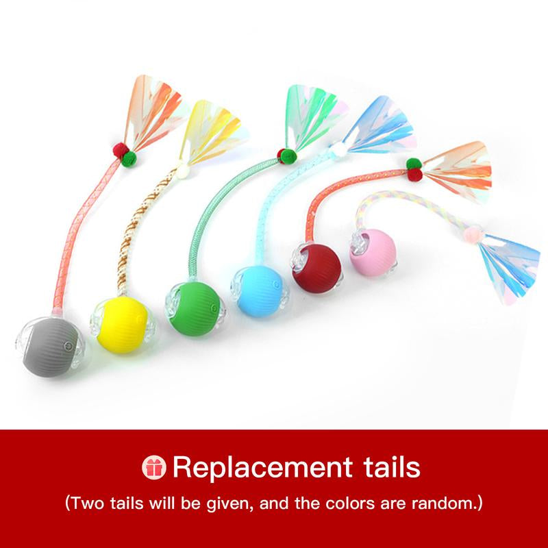 Mizusu Interactive Cat & Dog Teaser Toy with Two Additional Tails, Kitten Rolling Ball Toy, Pet Supplies, Dog & Cat Accessories Cute Dog Toys