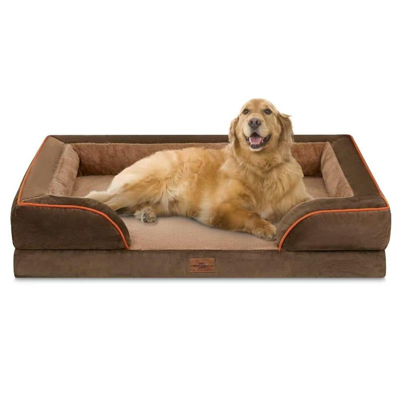 Large Dog Beds Waterproof Orthopedic Foam Dog Beds for Large Dogs Sofa Comfy Pet Bed with Washable Removable Cover & Non-Slip Bottom