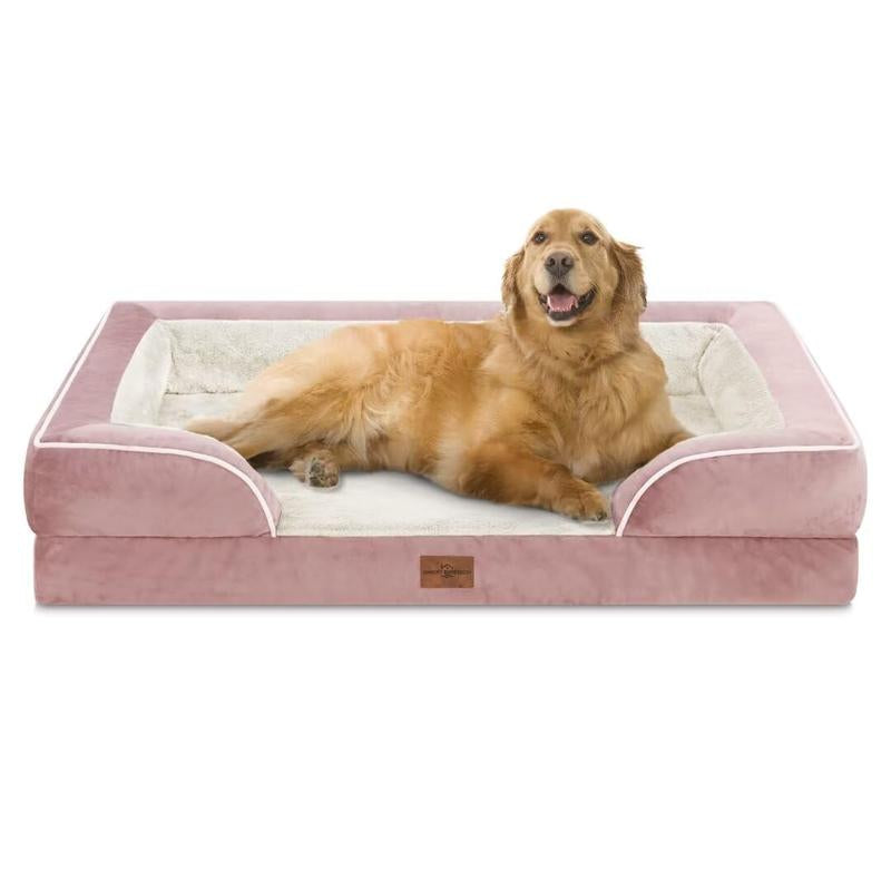 Large Dog Beds Waterproof Orthopedic Foam Dog Beds for Large Dogs Sofa Comfy Pet Bed with Washable Removable Cover & Non-Slip Bottom