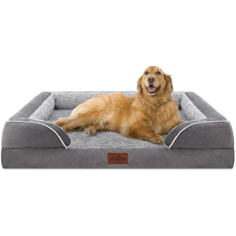 Large Dog Beds Waterproof Orthopedic Foam Dog Beds for Large Dogs Sofa Comfy Pet Bed with Washable Removable Cover & Non-Slip Bottom