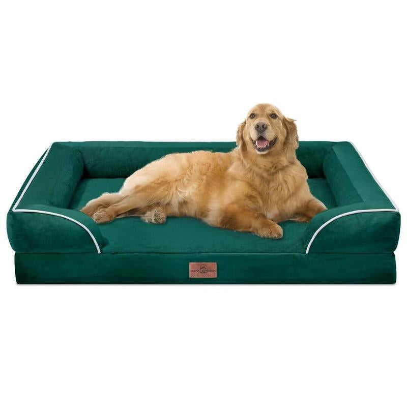 Large Dog Beds Waterproof Orthopedic Foam Dog Beds for Large Dogs Sofa Comfy Pet Bed with Washable Removable Cover & Non-Slip Bottom